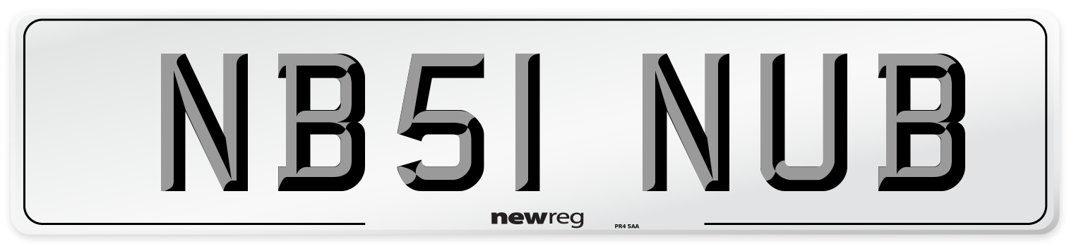 NB51 NUB Number Plate from New Reg